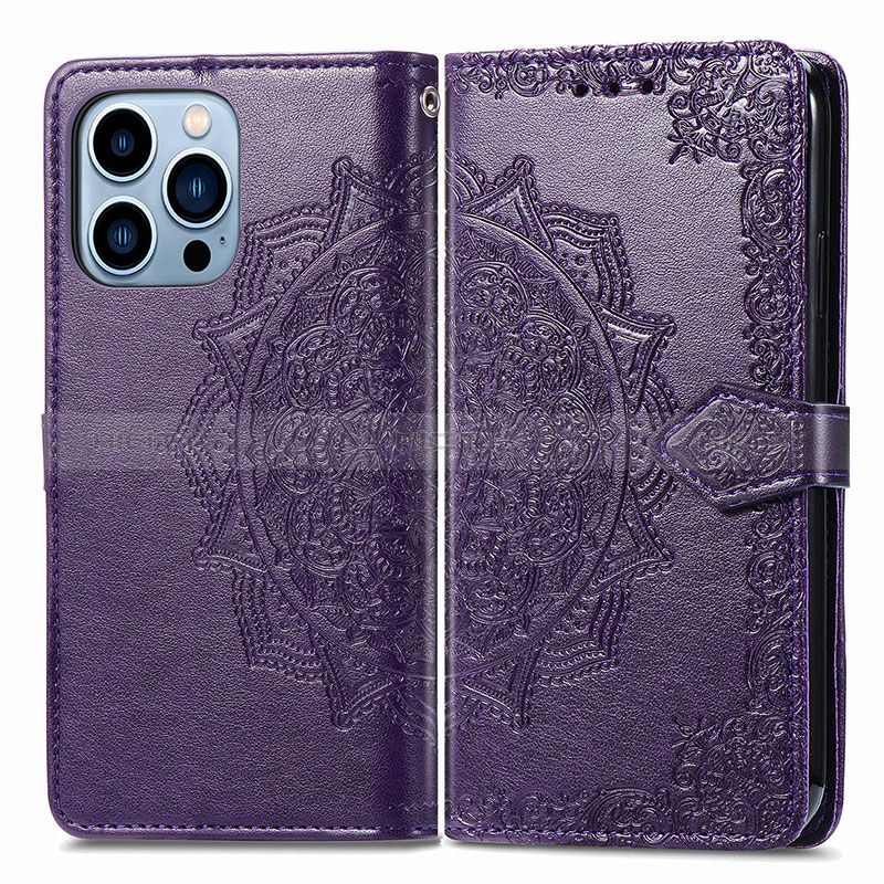 Funda de Cuero Cartera con Soporte Patron de Moda Carcasa H06 para Apple iPhone 14 Pro