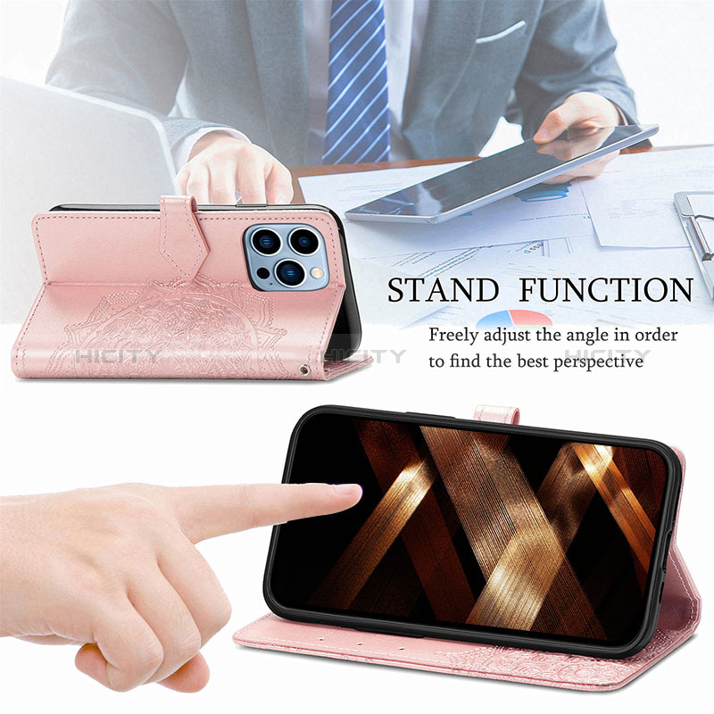 Funda de Cuero Cartera con Soporte Patron de Moda Carcasa H06 para Apple iPhone 14 Pro Max