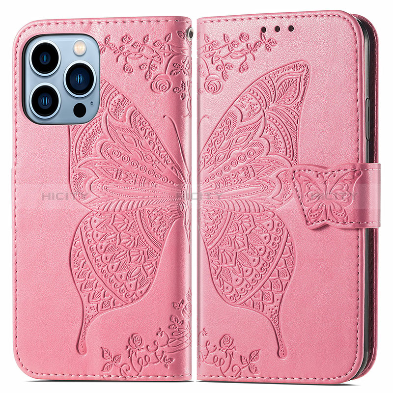 Funda de Cuero Cartera con Soporte Patron de Moda Carcasa H07 para Apple iPhone 14 Pro Max Rosa