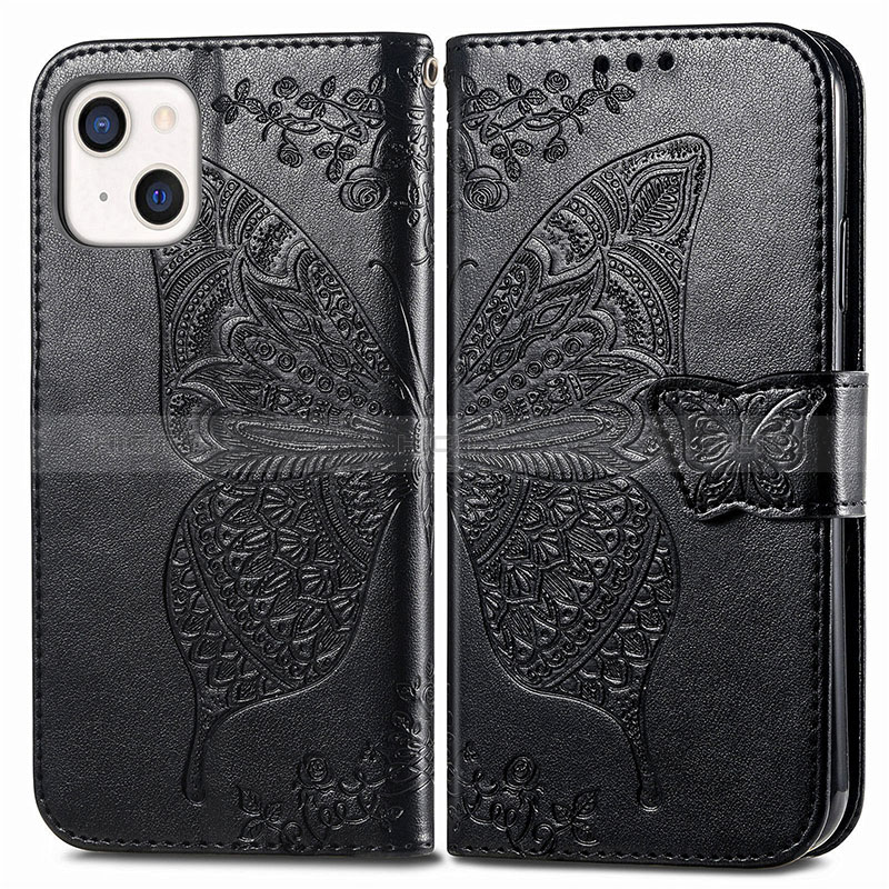 Funda de Cuero Cartera con Soporte Patron de Moda Carcasa H07 para Apple iPhone 15 Plus Negro