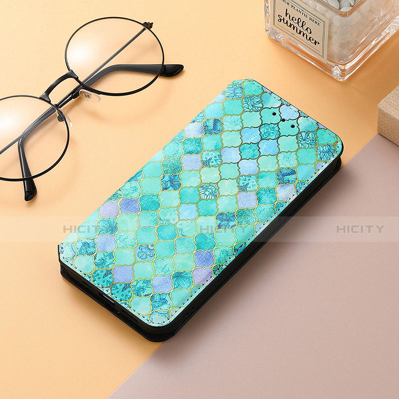 Funda de Cuero Cartera con Soporte Patron de Moda Carcasa H10 para Apple iPhone 13 Verde