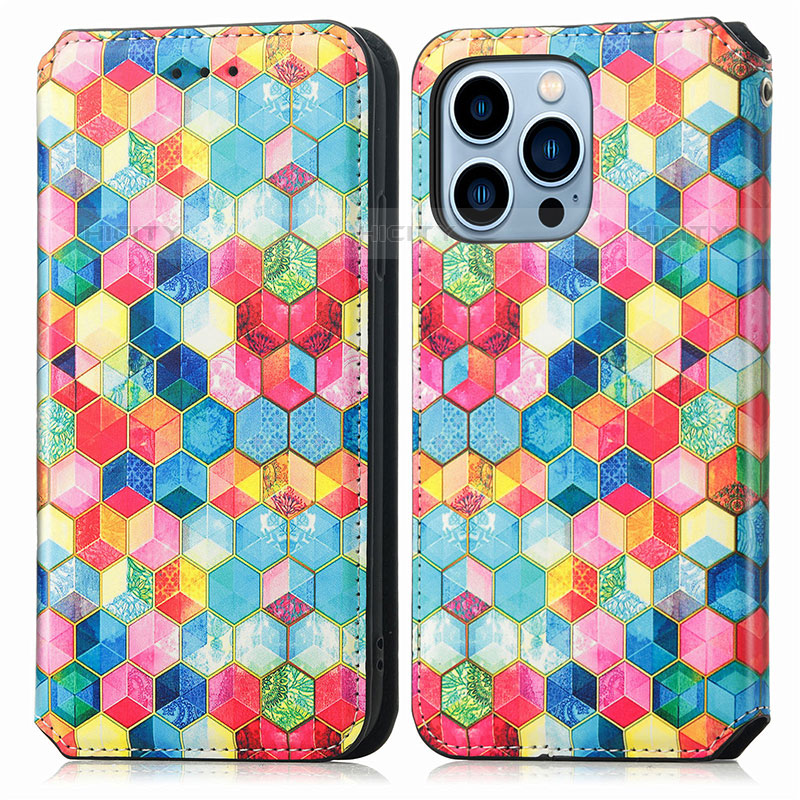 Funda de Cuero Cartera con Soporte Patron de Moda Carcasa H10 para Apple iPhone 15 Pro Max