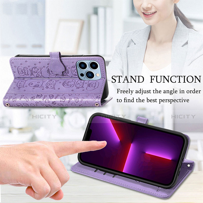 Funda de Cuero Cartera con Soporte Patron de Moda Carcasa H11 para Apple iPhone 13 Pro Max