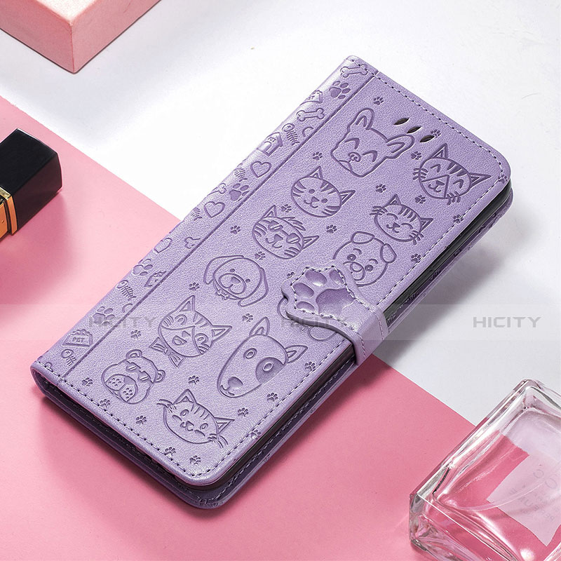 Funda de Cuero Cartera con Soporte Patron de Moda Carcasa H11 para Apple iPhone 13 Pro Max Morado