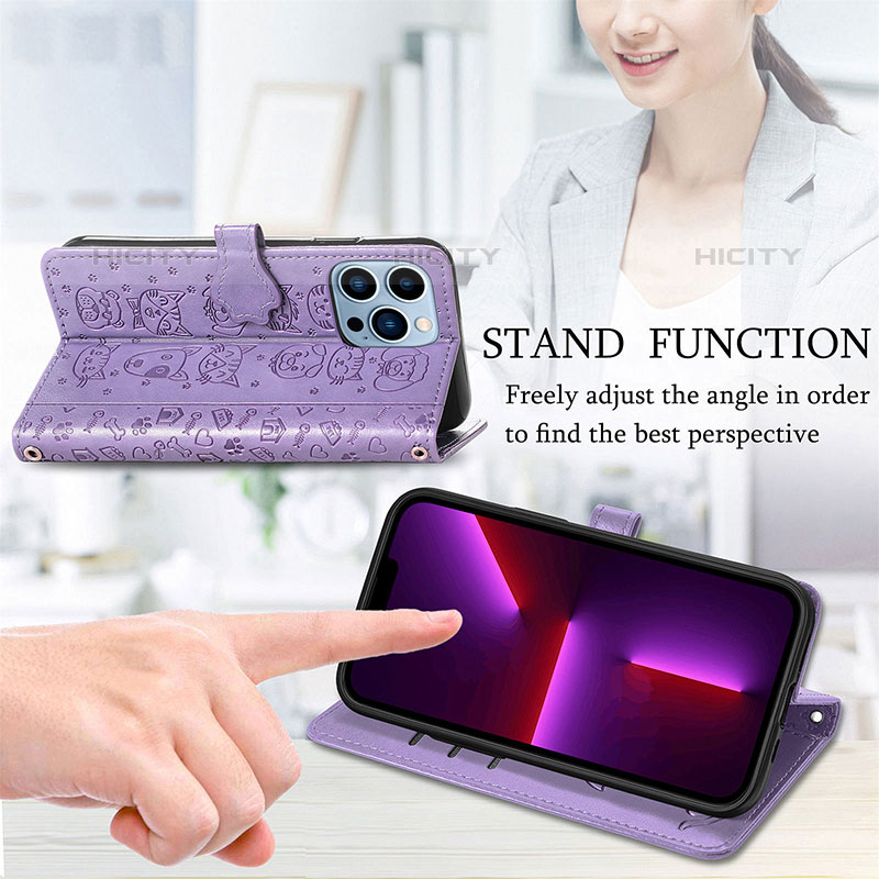 Funda de Cuero Cartera con Soporte Patron de Moda Carcasa H11 para Apple iPhone 15 Pro