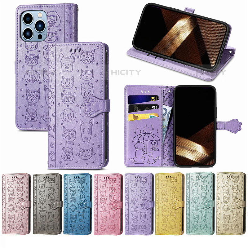 Funda de Cuero Cartera con Soporte Patron de Moda Carcasa H11 para Apple iPhone 15 Pro