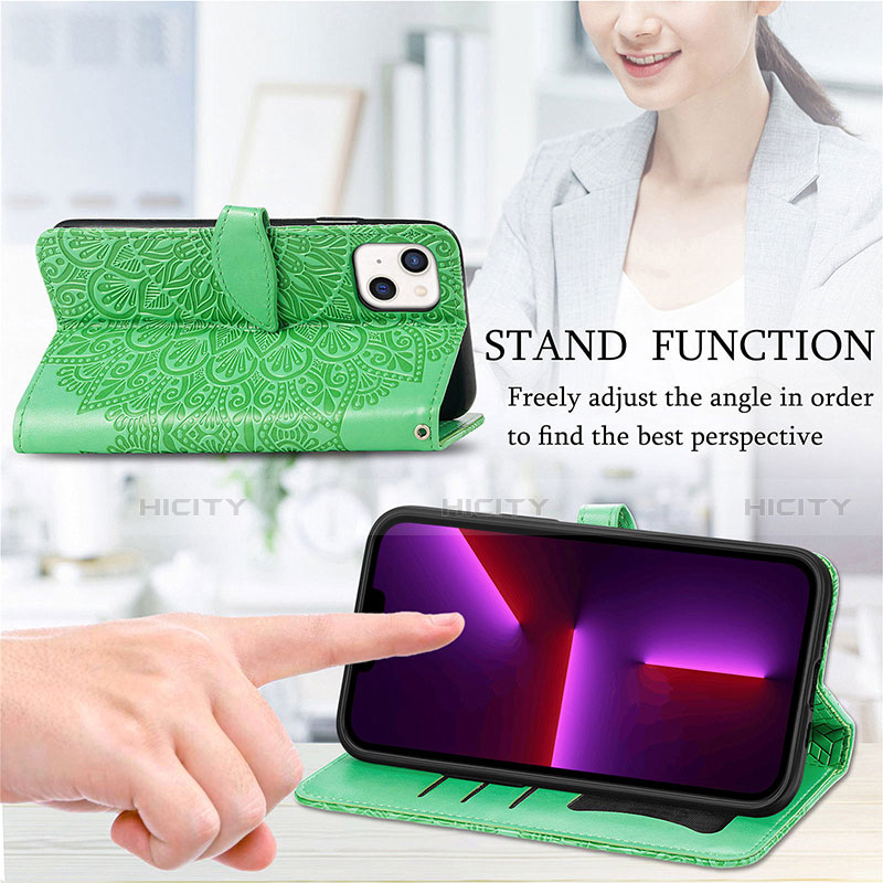 Funda de Cuero Cartera con Soporte Patron de Moda Carcasa H13 para Apple iPhone 14