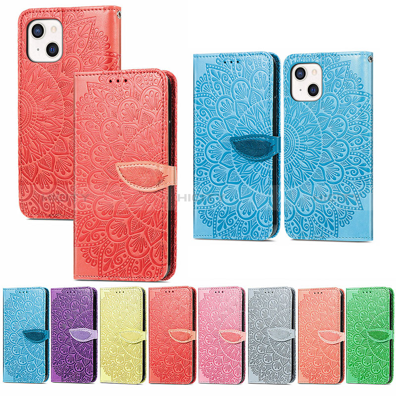 Funda de Cuero Cartera con Soporte Patron de Moda Carcasa H13 para Apple iPhone 15 Plus