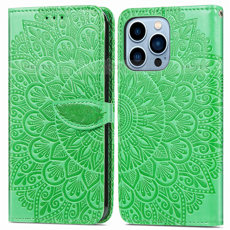 Funda de Cuero Cartera con Soporte Patron de Moda Carcasa H13 para Apple iPhone 16 Pro Max