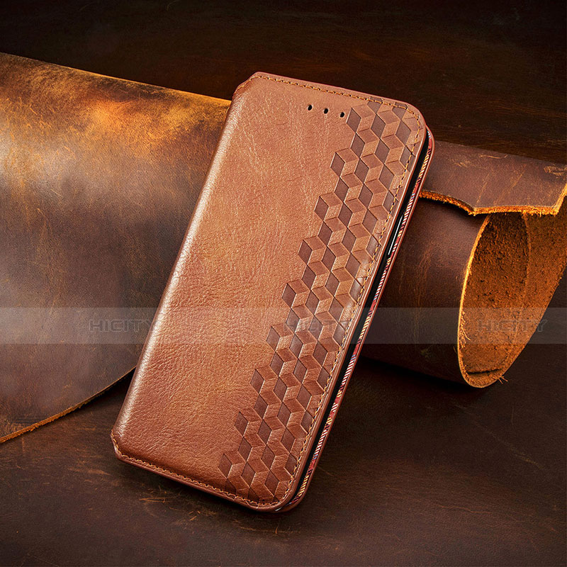 Funda de Cuero Cartera con Soporte Patron de Moda Carcasa H14 para Apple iPhone 14 Marron