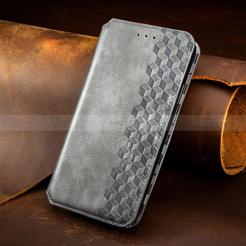 Funda de Cuero Cartera con Soporte Patron de Moda Carcasa H14 para Apple iPhone 15 Gris