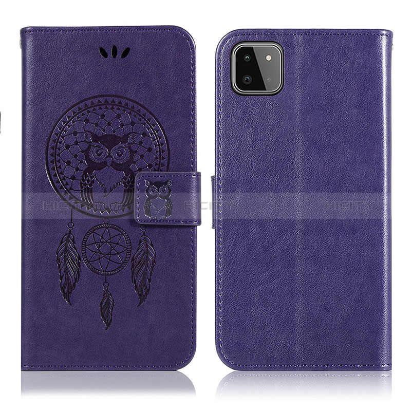 Funda de Cuero Cartera con Soporte Patron de Moda Carcasa JX1 para Samsung Galaxy A22s 5G Morado