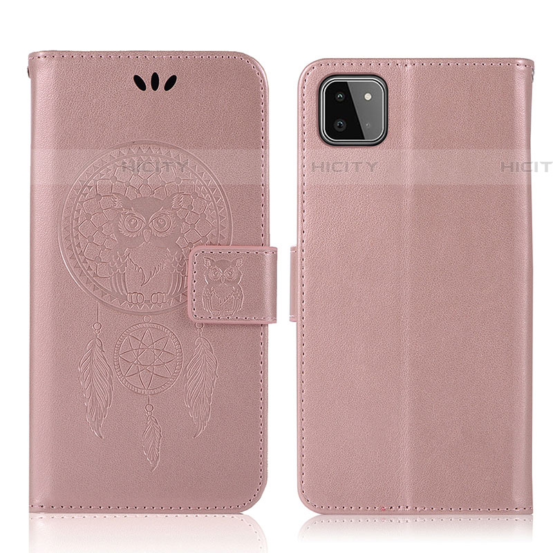 Funda de Cuero Cartera con Soporte Patron de Moda Carcasa JX1 para Samsung Galaxy F42 5G Oro Rosa