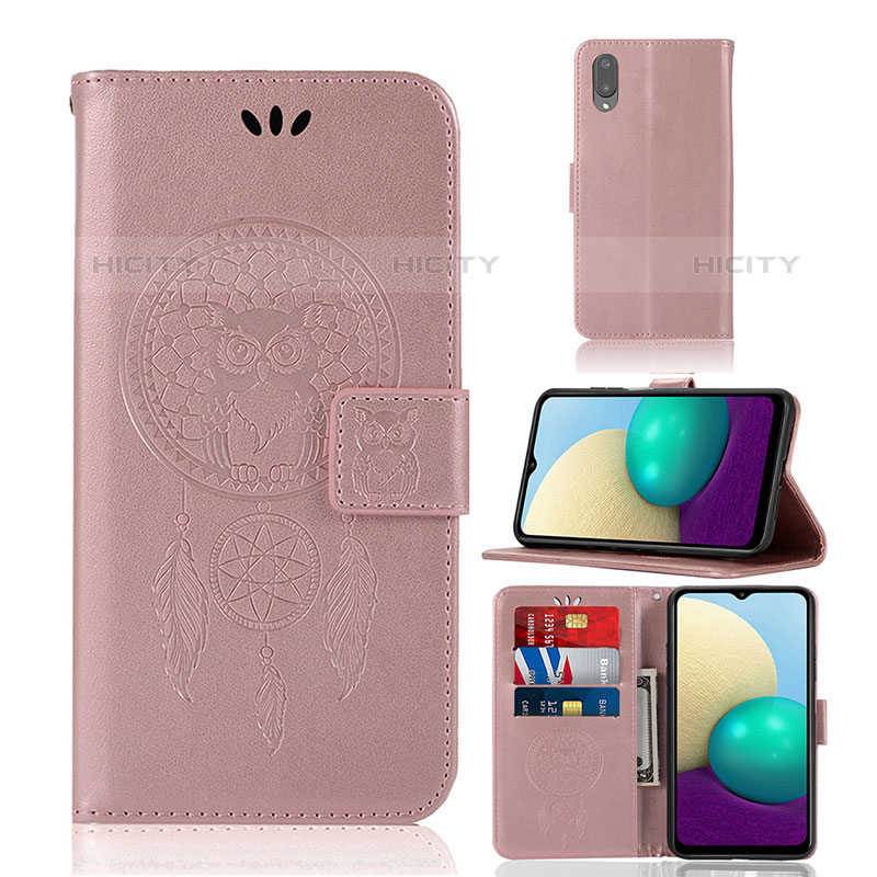 Funda de Cuero Cartera con Soporte Patron de Moda Carcasa JX1 para Samsung Galaxy M02 Oro Rosa