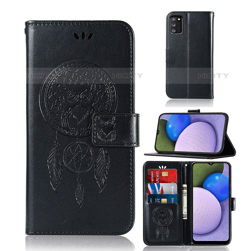 Funda de Cuero Cartera con Soporte Patron de Moda Carcasa JX1 para Samsung Galaxy M02s Negro