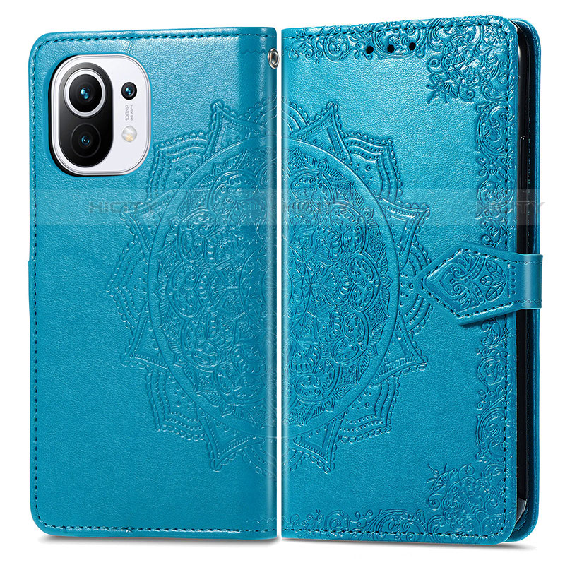 Funda de Cuero Cartera con Soporte Patron de Moda Carcasa L01 para Xiaomi Mi 11 Lite 5G NE Azul