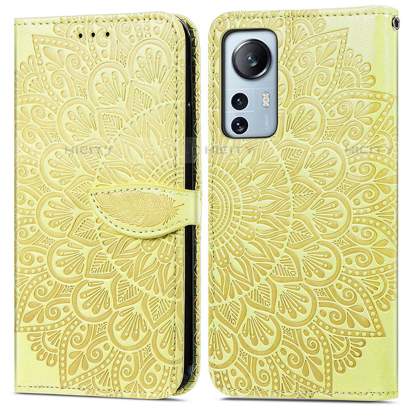 Funda de Cuero Cartera con Soporte Patron de Moda Carcasa L02 para Xiaomi Mi 12 Lite 5G Amarillo