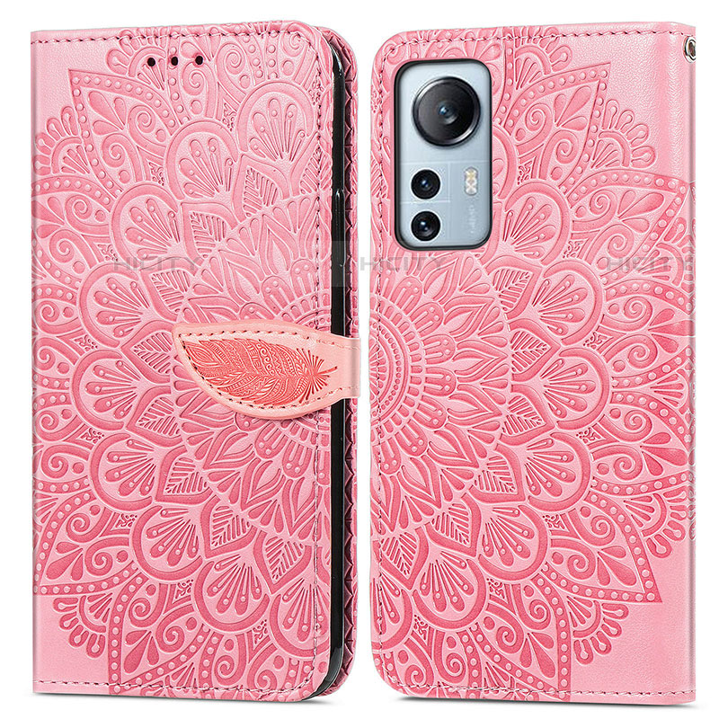 Funda de Cuero Cartera con Soporte Patron de Moda Carcasa L02 para Xiaomi Mi 12 Lite 5G Rosa