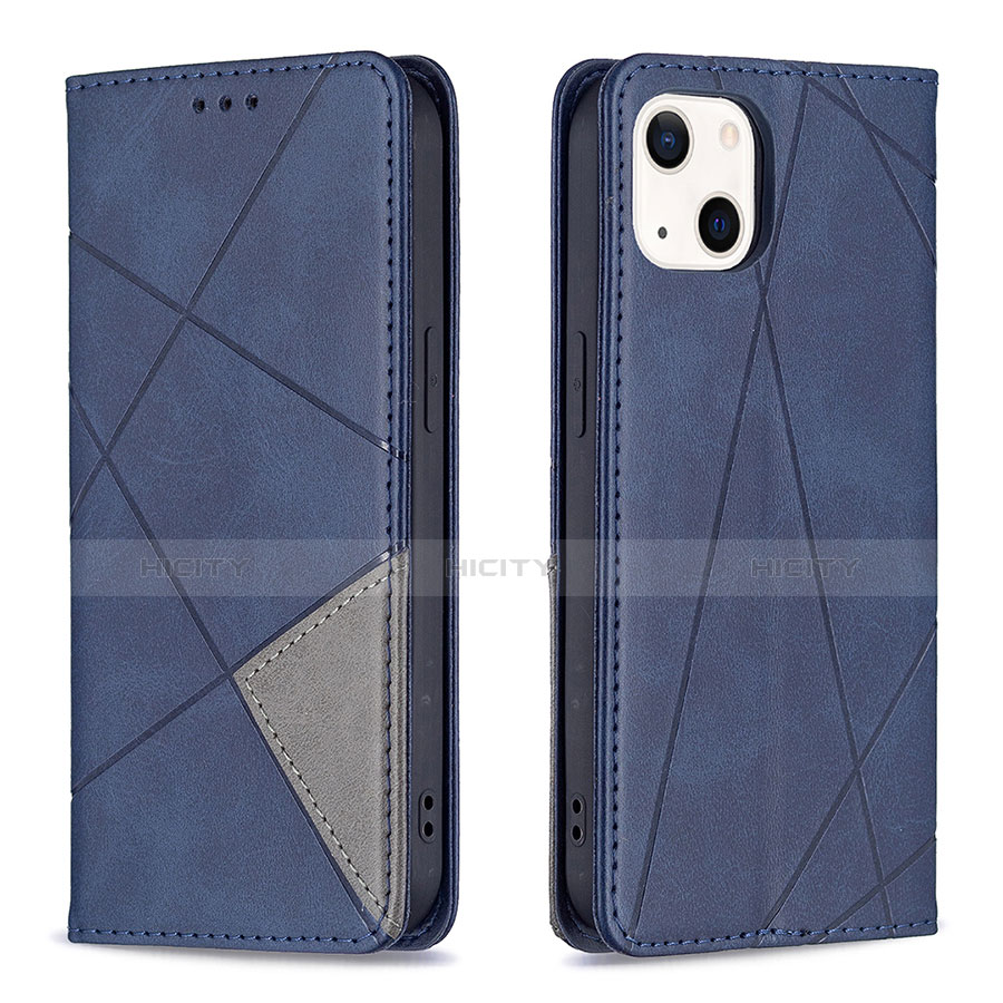 Funda de Cuero Cartera con Soporte Patron de Moda Carcasa L04 para Apple iPhone 13 Azul