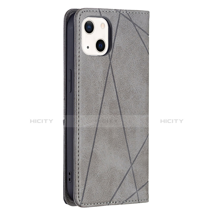 Funda de Cuero Cartera con Soporte Patron de Moda Carcasa L04 para Apple iPhone 13 Gris