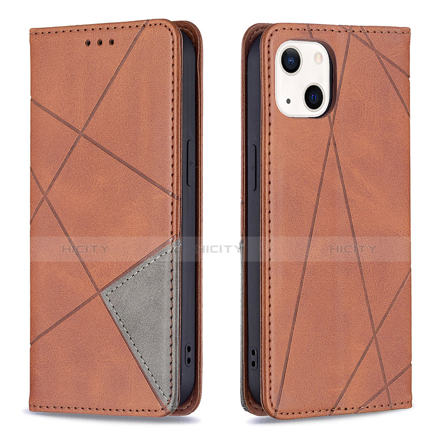 Funda de Cuero Cartera con Soporte Patron de Moda Carcasa L04 para Apple iPhone 13 Marron