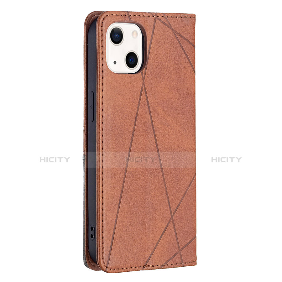 Funda de Cuero Cartera con Soporte Patron de Moda Carcasa L04 para Apple iPhone 13 Marron