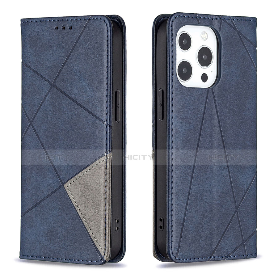 Funda de Cuero Cartera con Soporte Patron de Moda Carcasa L04 para Apple iPhone 13 Pro Azul