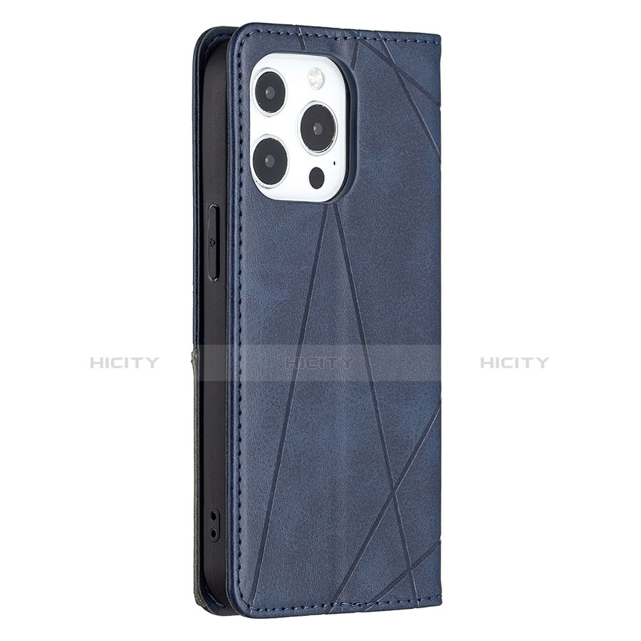 Funda de Cuero Cartera con Soporte Patron de Moda Carcasa L04 para Apple iPhone 13 Pro Azul