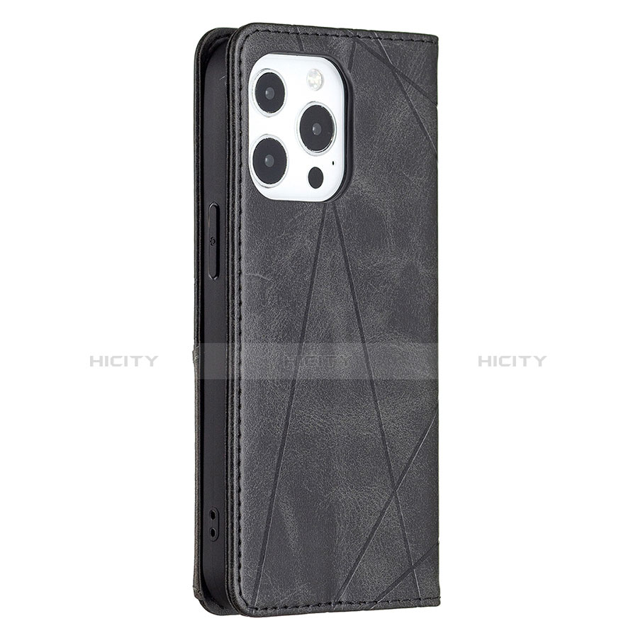 Funda de Cuero Cartera con Soporte Patron de Moda Carcasa L04 para Apple iPhone 13 Pro Negro