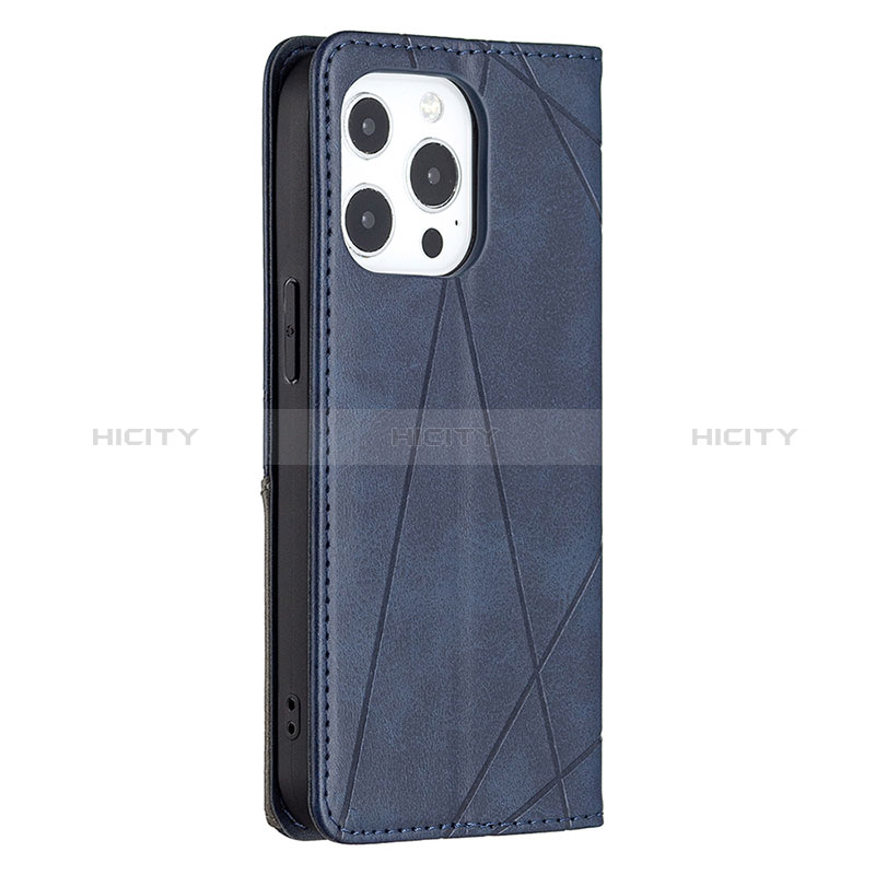 Funda de Cuero Cartera con Soporte Patron de Moda Carcasa L04 para Apple iPhone 14 Pro Azul