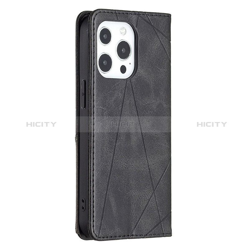 Funda de Cuero Cartera con Soporte Patron de Moda Carcasa L04 para Apple iPhone 14 Pro Max Negro