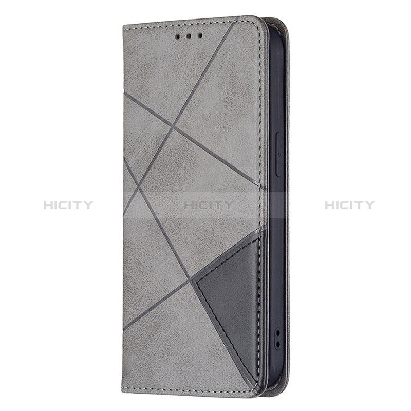 Funda de Cuero Cartera con Soporte Patron de Moda Carcasa L04 para Apple iPhone 15 Gris