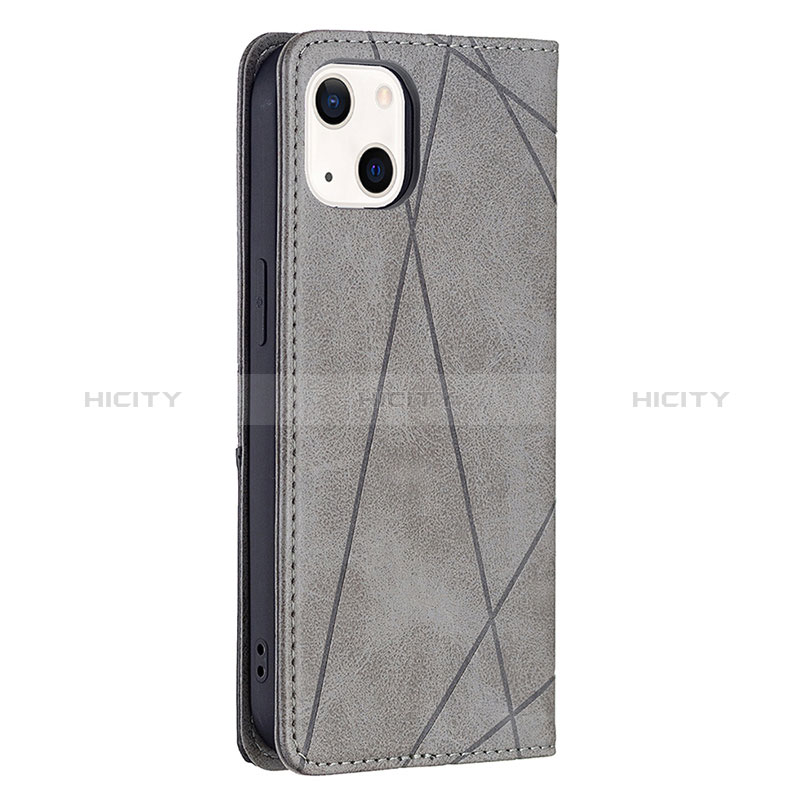 Funda de Cuero Cartera con Soporte Patron de Moda Carcasa L04 para Apple iPhone 15 Gris