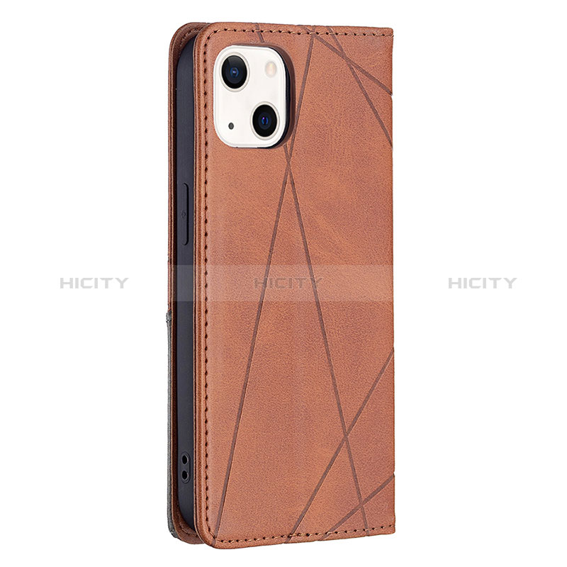 Funda de Cuero Cartera con Soporte Patron de Moda Carcasa L04 para Apple iPhone 15 Marron