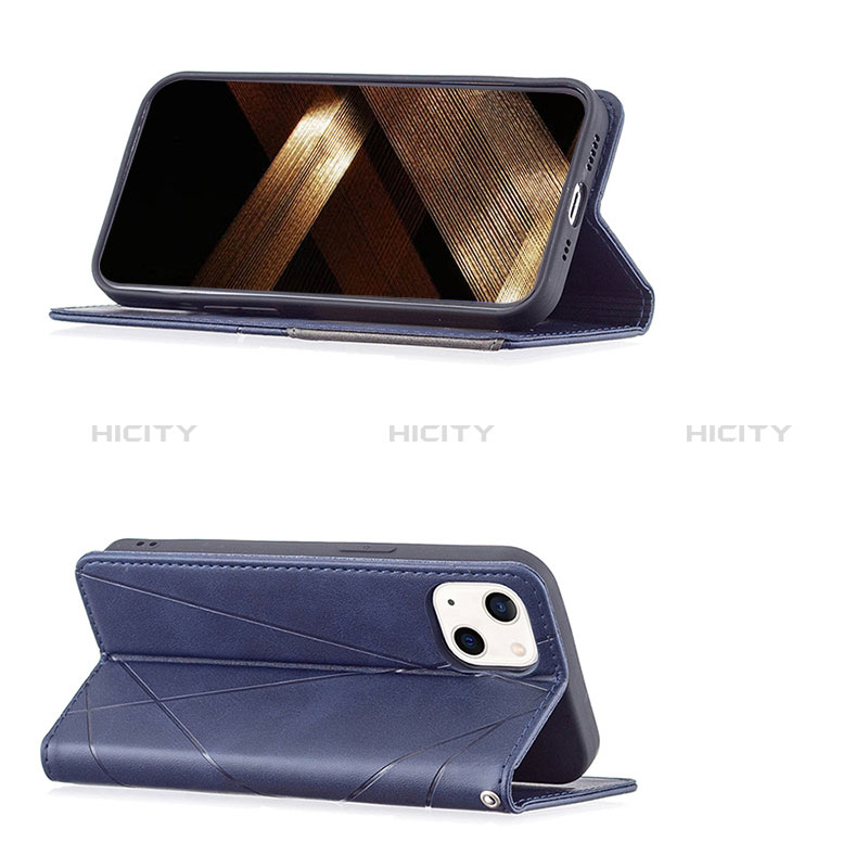 Funda de Cuero Cartera con Soporte Patron de Moda Carcasa L04 para Apple iPhone 15 Plus Azul