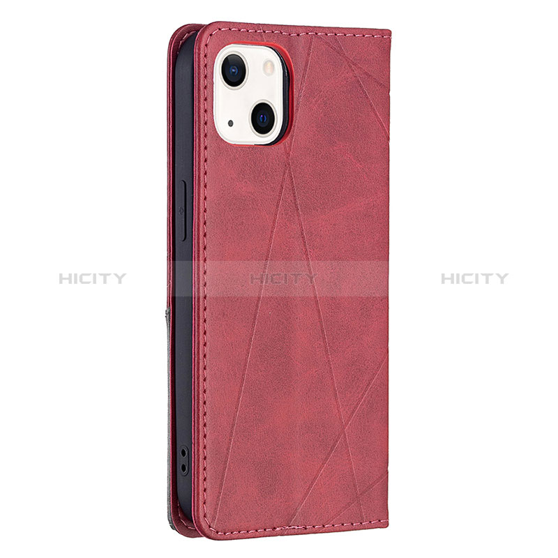 Funda de Cuero Cartera con Soporte Patron de Moda Carcasa L04 para Apple iPhone 15 Plus Rojo