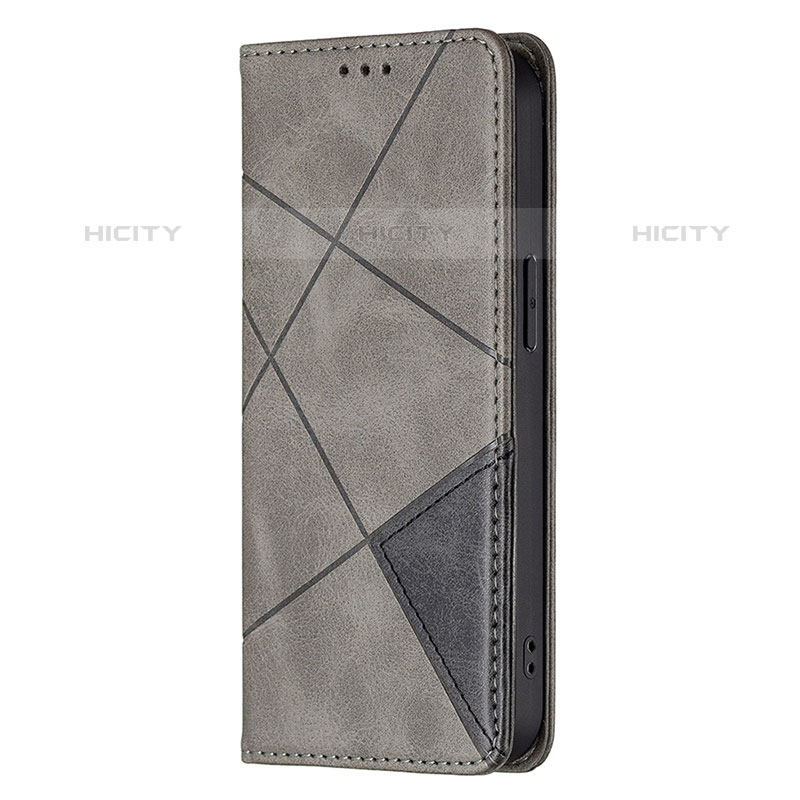 Funda de Cuero Cartera con Soporte Patron de Moda Carcasa L04 para Apple iPhone 15 Pro Gris