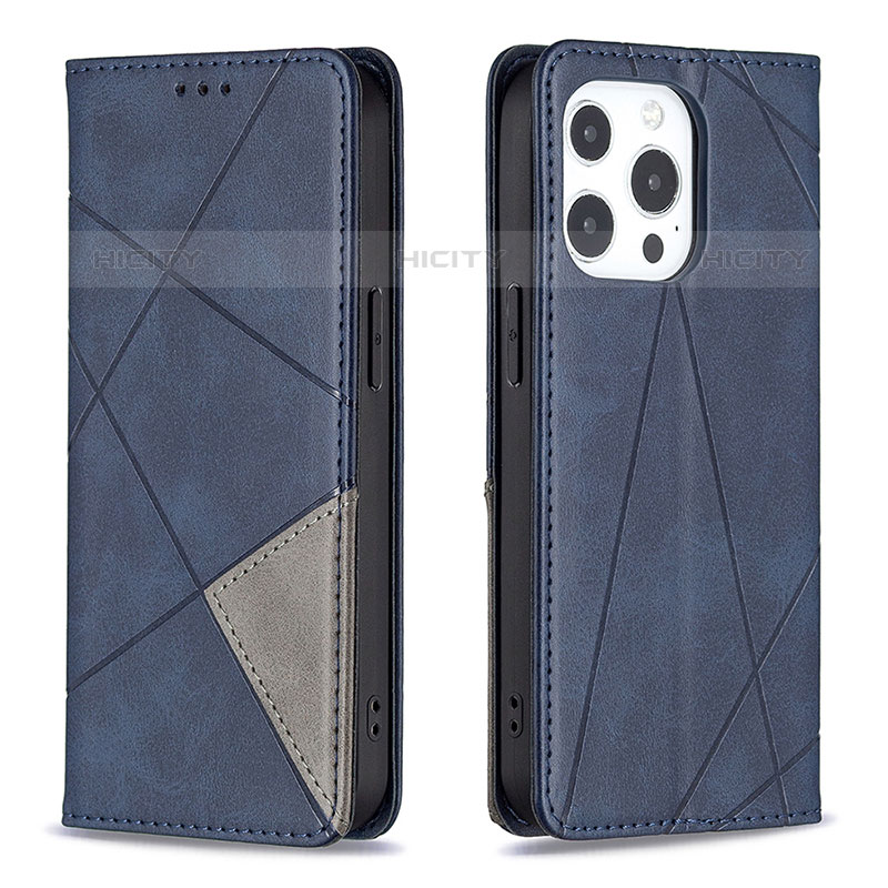 Funda de Cuero Cartera con Soporte Patron de Moda Carcasa L04 para Apple iPhone 15 Pro Max Azul