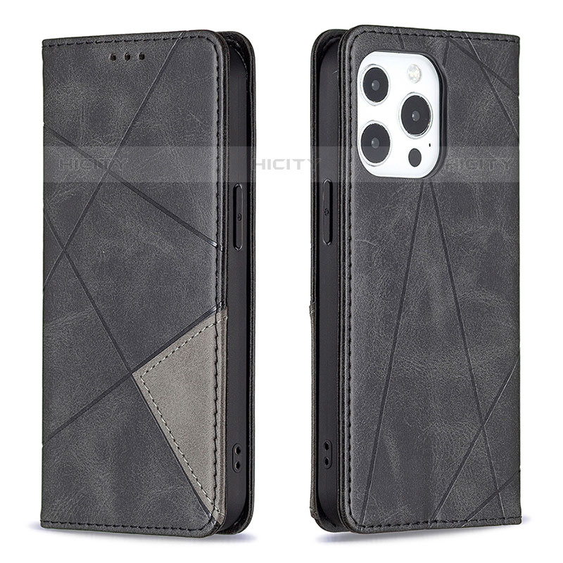 Funda de Cuero Cartera con Soporte Patron de Moda Carcasa L04 para Apple iPhone 16 Pro Max Negro