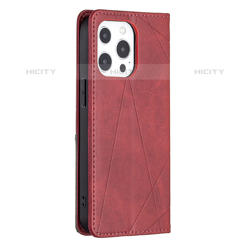 Funda de Cuero Cartera con Soporte Patron de Moda Carcasa L04 para Apple iPhone 16 Pro Max Rojo