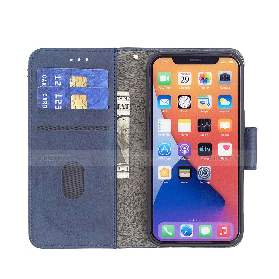 Funda de Cuero Cartera con Soporte Patron de Moda Carcasa L05 para Apple iPhone 13 Azul