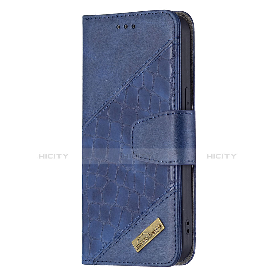 Funda de Cuero Cartera con Soporte Patron de Moda Carcasa L05 para Apple iPhone 13 Mini Azul