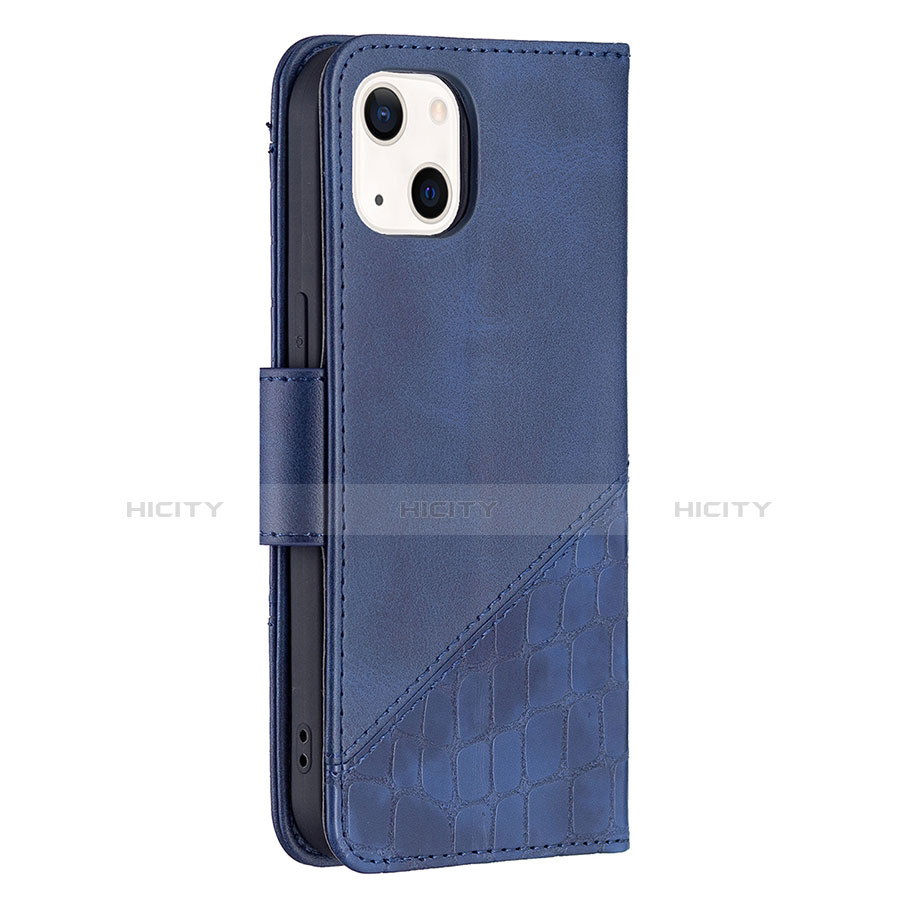 Funda de Cuero Cartera con Soporte Patron de Moda Carcasa L05 para Apple iPhone 13 Mini Azul