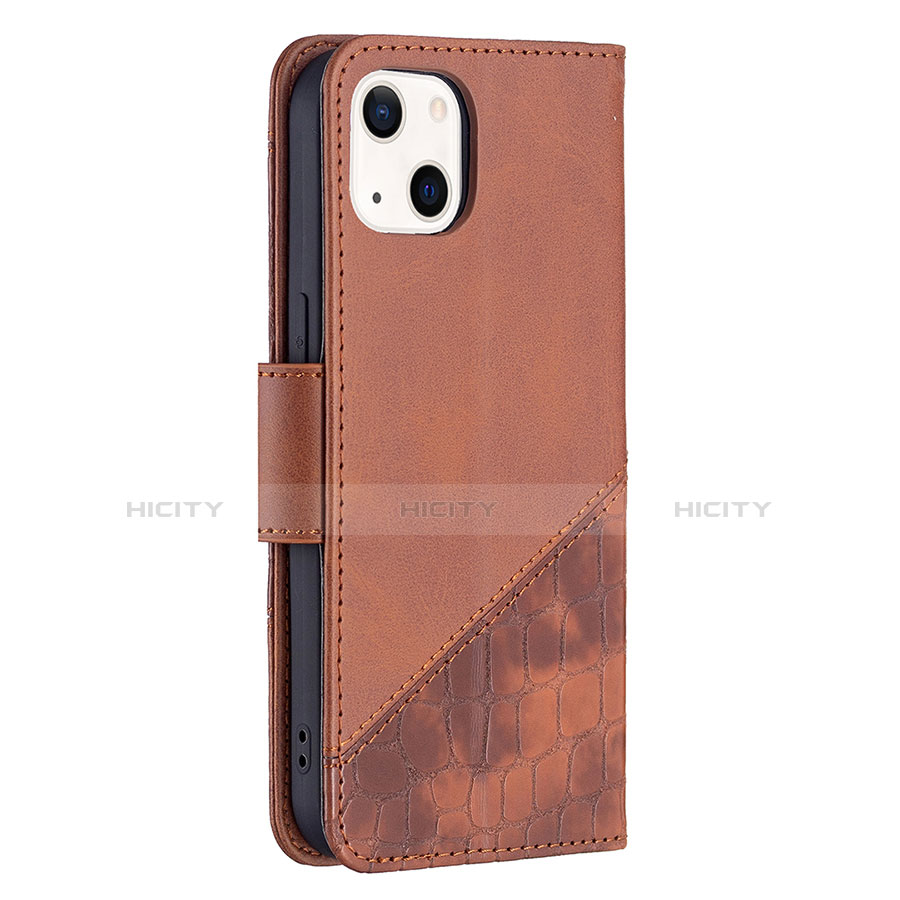 Funda de Cuero Cartera con Soporte Patron de Moda Carcasa L05 para Apple iPhone 13 Mini Marron