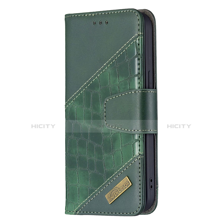 Funda de Cuero Cartera con Soporte Patron de Moda Carcasa L05 para Apple iPhone 13 Verde