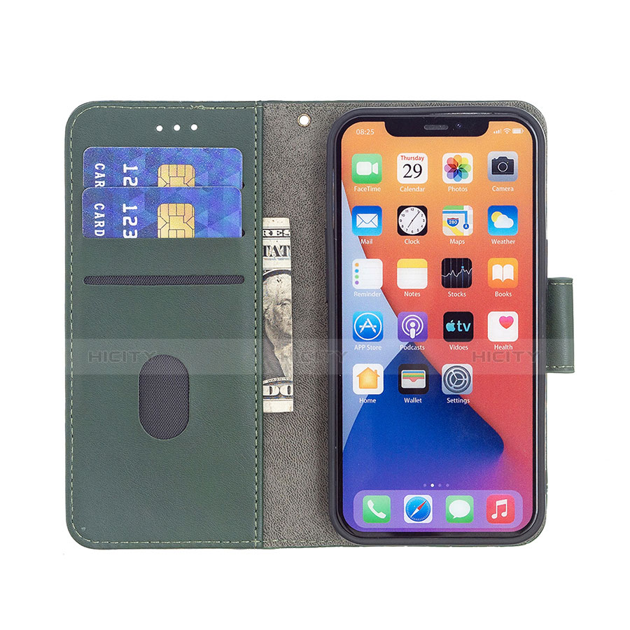 Funda de Cuero Cartera con Soporte Patron de Moda Carcasa L05 para Apple iPhone 13 Verde