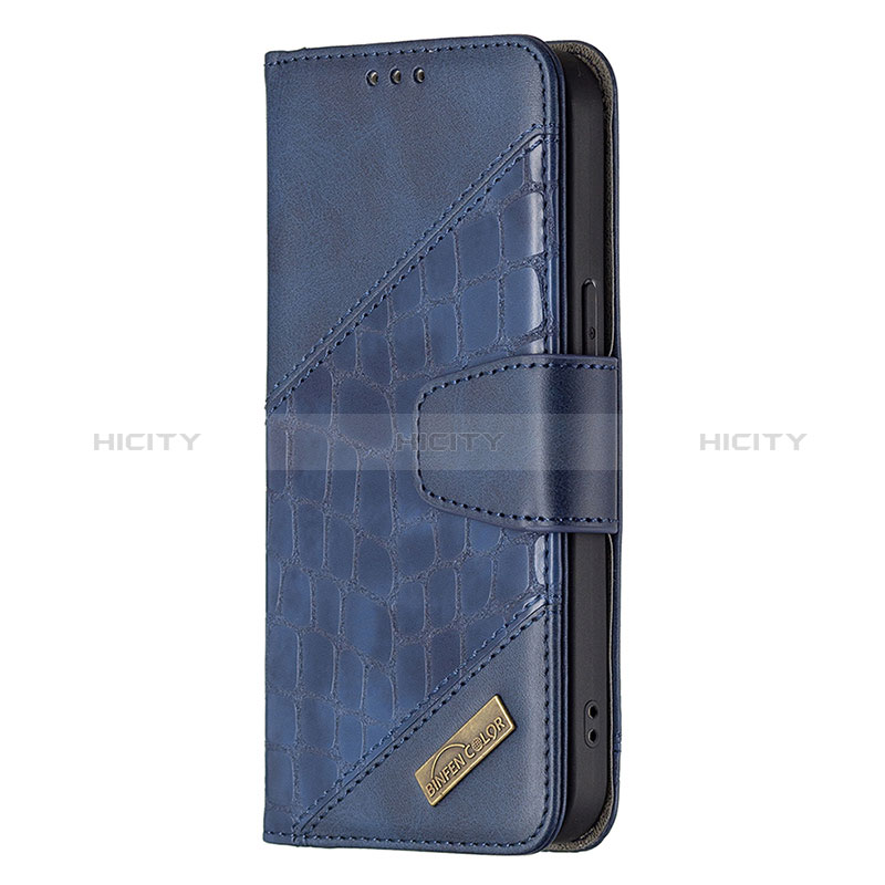 Funda de Cuero Cartera con Soporte Patron de Moda Carcasa L05 para Apple iPhone 14 Pro Max Azul