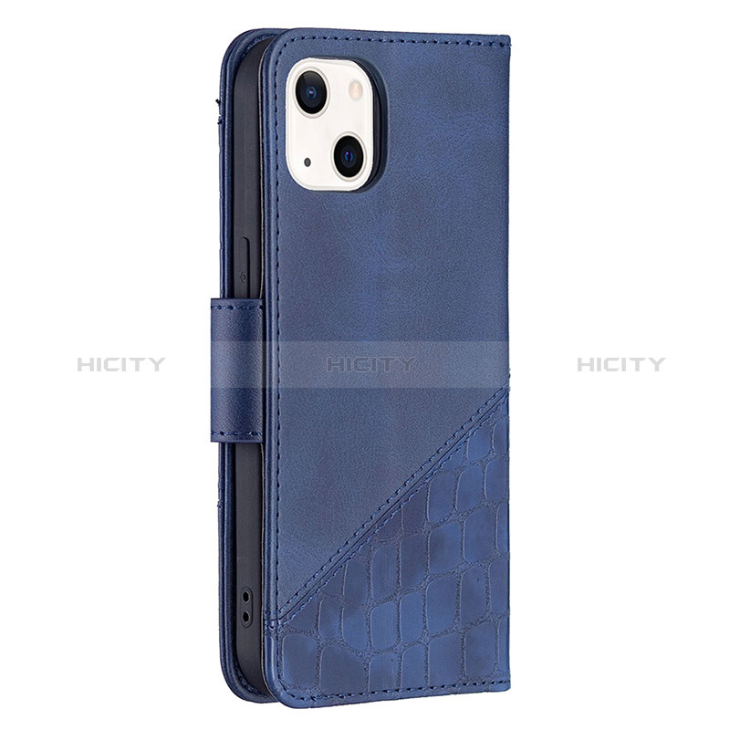 Funda de Cuero Cartera con Soporte Patron de Moda Carcasa L05 para Apple iPhone 15 Azul