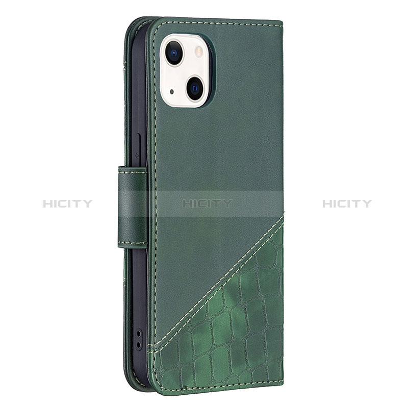 Funda de Cuero Cartera con Soporte Patron de Moda Carcasa L05 para Apple iPhone 15 Verde