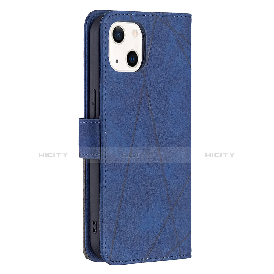 Funda de Cuero Cartera con Soporte Patron de Moda Carcasa L06 para Apple iPhone 13 Azul